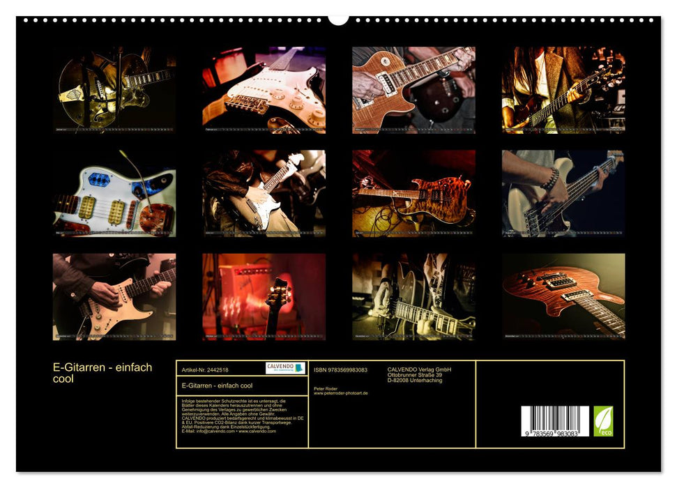 E-Gitarren - einfach cool (CALVENDO Premium Wandkalender 2027)