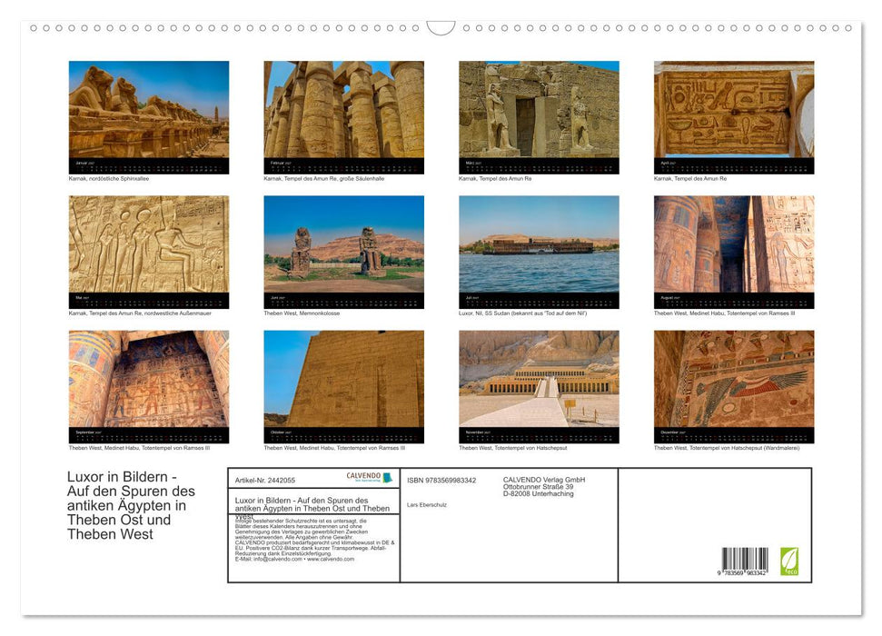 Luxor in Bildern - Auf den Spuren des antiken Ägypten in Theben Ost und Theben West (CALVENDO Wandkalender 2027)