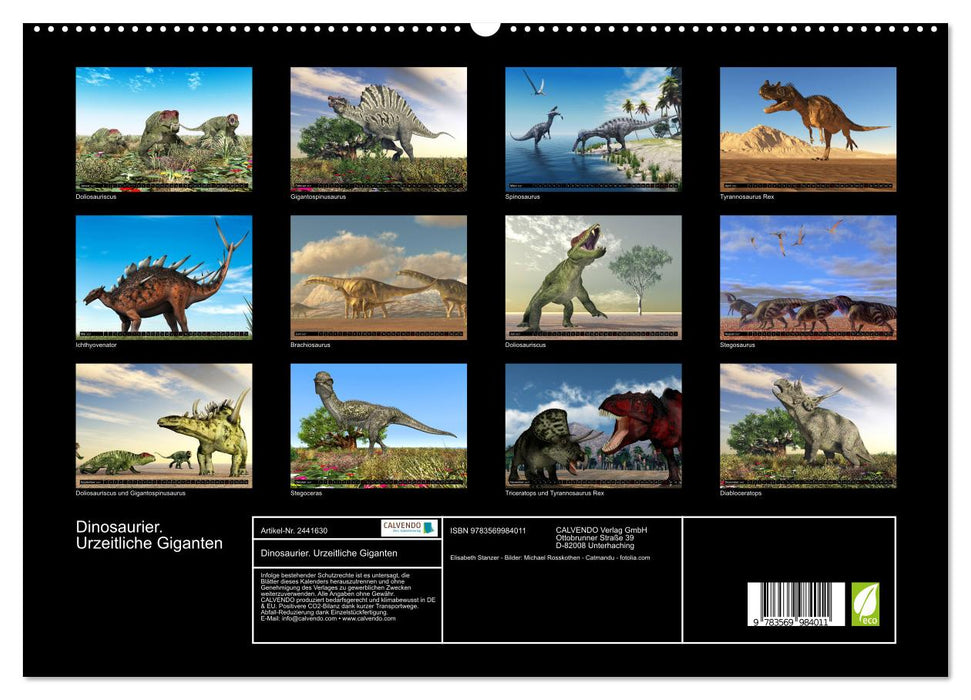 Dinosaurier. Urzeitliche Giganten (CALVENDO Premium Wandkalender 2027)