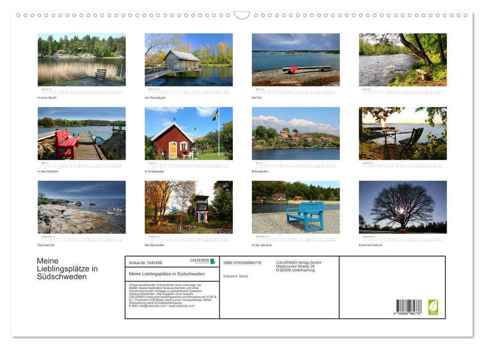 Meine Lieblingsplätze in Südschweden (CALVENDO Wandkalender 2027)