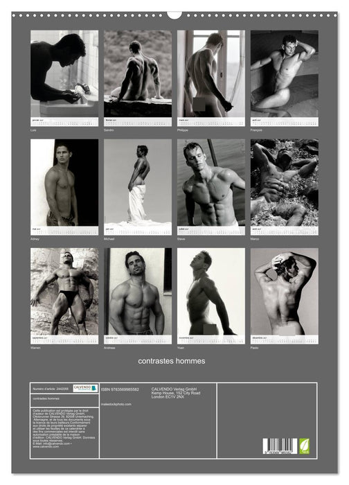 contrastes hommes (CALVENDO Calendrier mensuel 2027)
