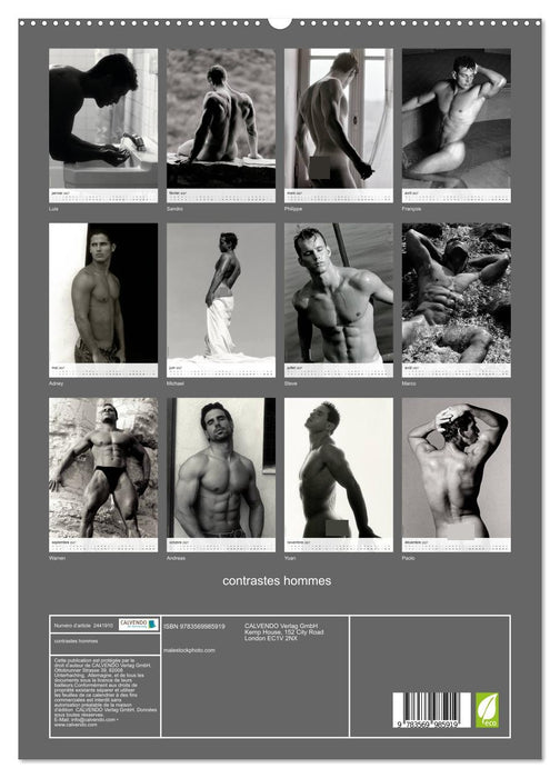 contrastes hommes (CALVENDO Calendrier supérieur 2027)