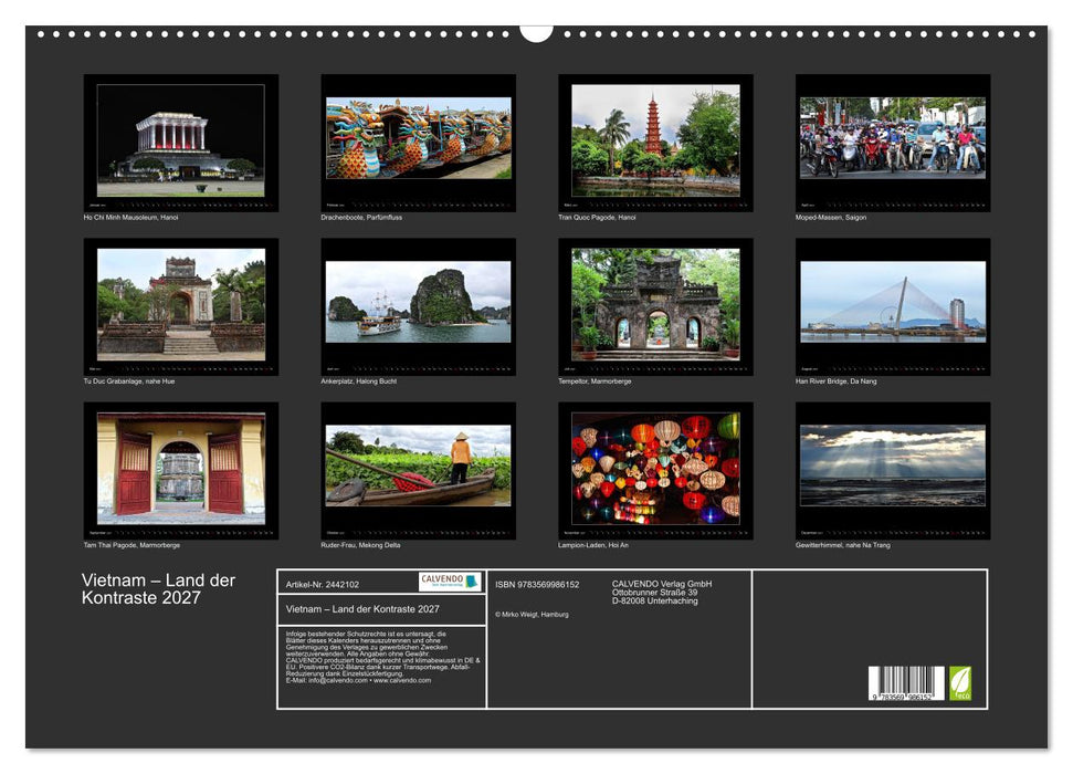 Vietnam – Land der Kontraste 2027 (CALVENDO Wandkalender 2027)