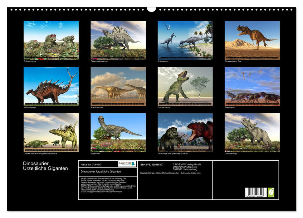Dinosaurier. Urzeitliche Giganten (CALVENDO Wandkalender 2027)