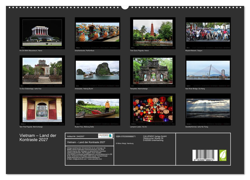 Vietnam – Land der Kontraste 2027 (CALVENDO Premium Wandkalender 2027)
