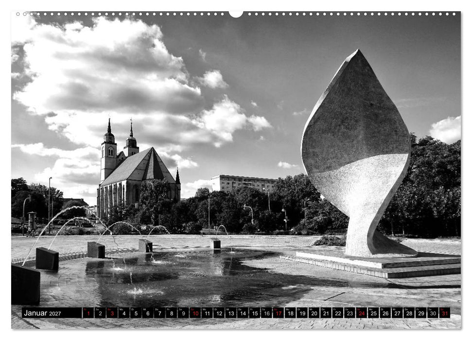 Magdeburg in Schwarz - Weiß (CALVENDO Wandkalender 2027)