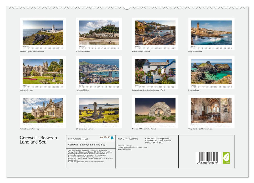 Cornwall - Between Land and Sea (CALVENDO Premium-Calendar 2027)