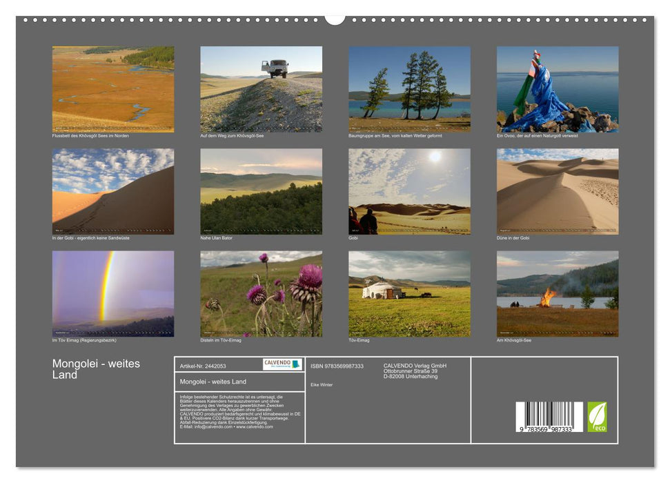 Mongolei - weites Land (CALVENDO Premium Wandkalender 2027)