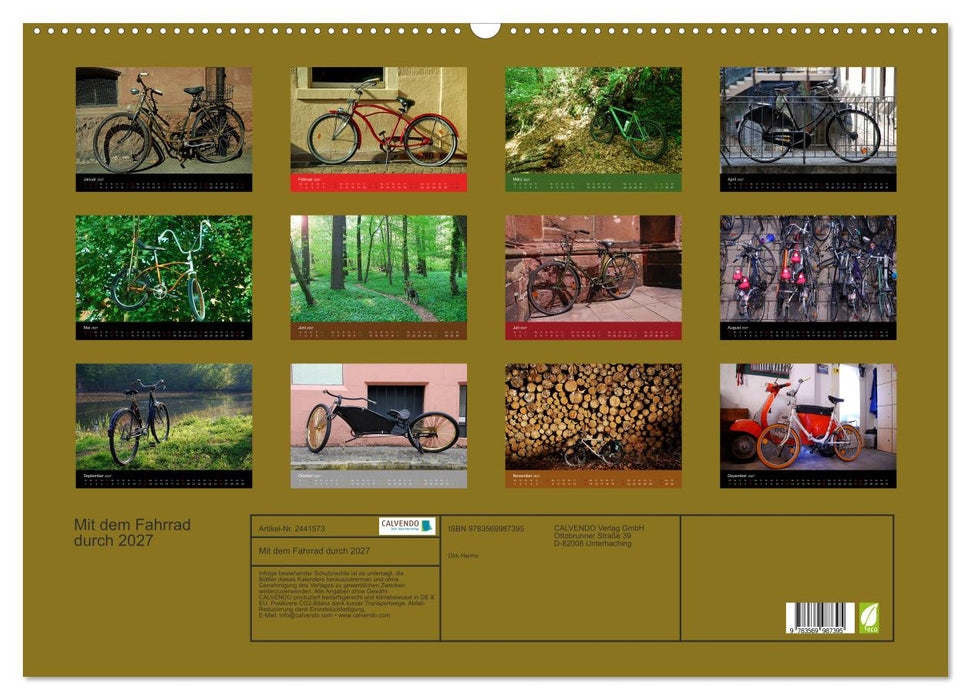 Mit dem Fahrrad durch 2027 (CALVENDO Wandkalender 2027)