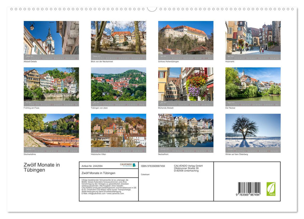 Zwölf Monate in Tübingen (CALVENDO Premium Wandkalender 2027)