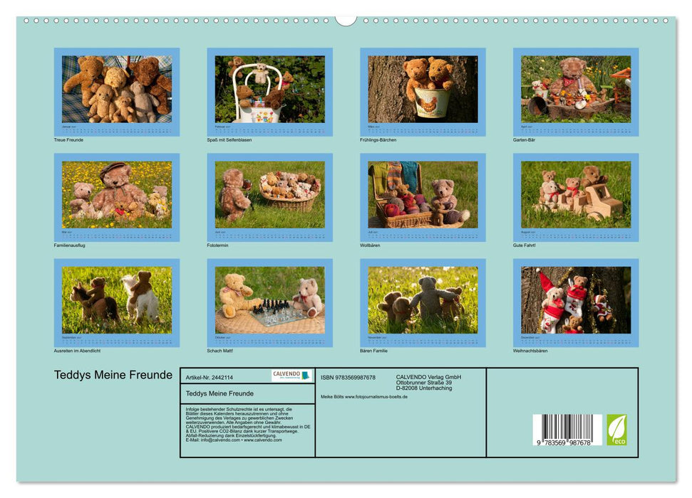 Teddys Meine Freunde (CALVENDO Premium Wandkalender 2027)