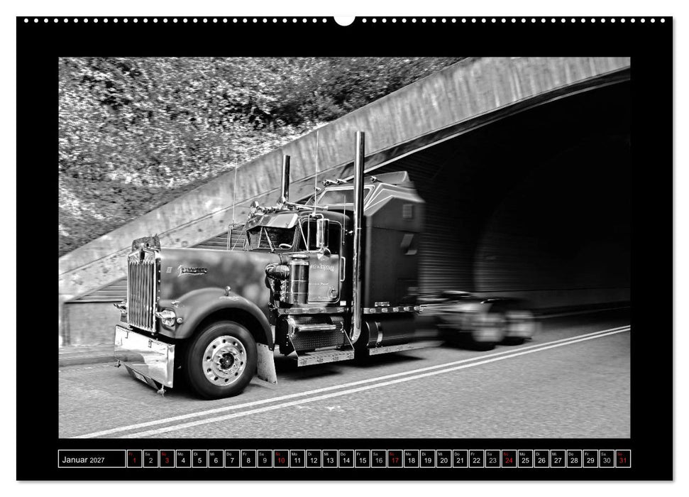 Kenworth W900A EXTHD - in schwarzweiß (CALVENDO Wandkalender 2027)