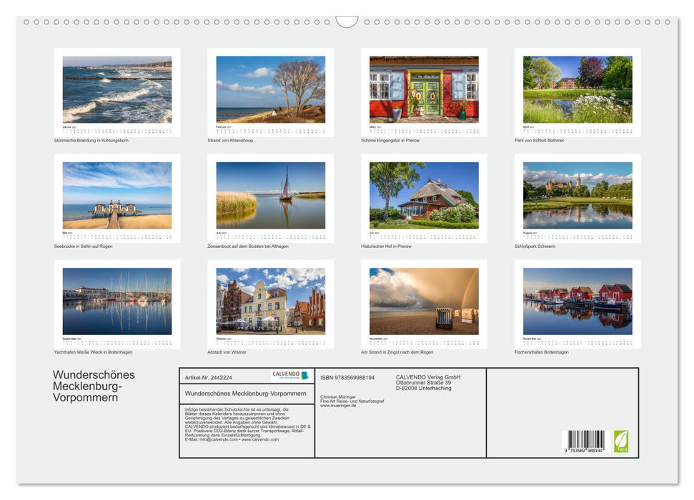 Wunderschönes Mecklenburg-Vorpommern (CALVENDO Wandkalender 2027)