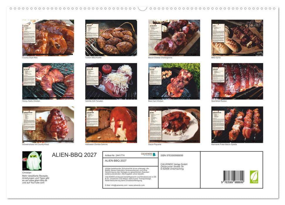 ALIEN-BBQ 2027 (CALVENDO Premium Wandkalender 2027)