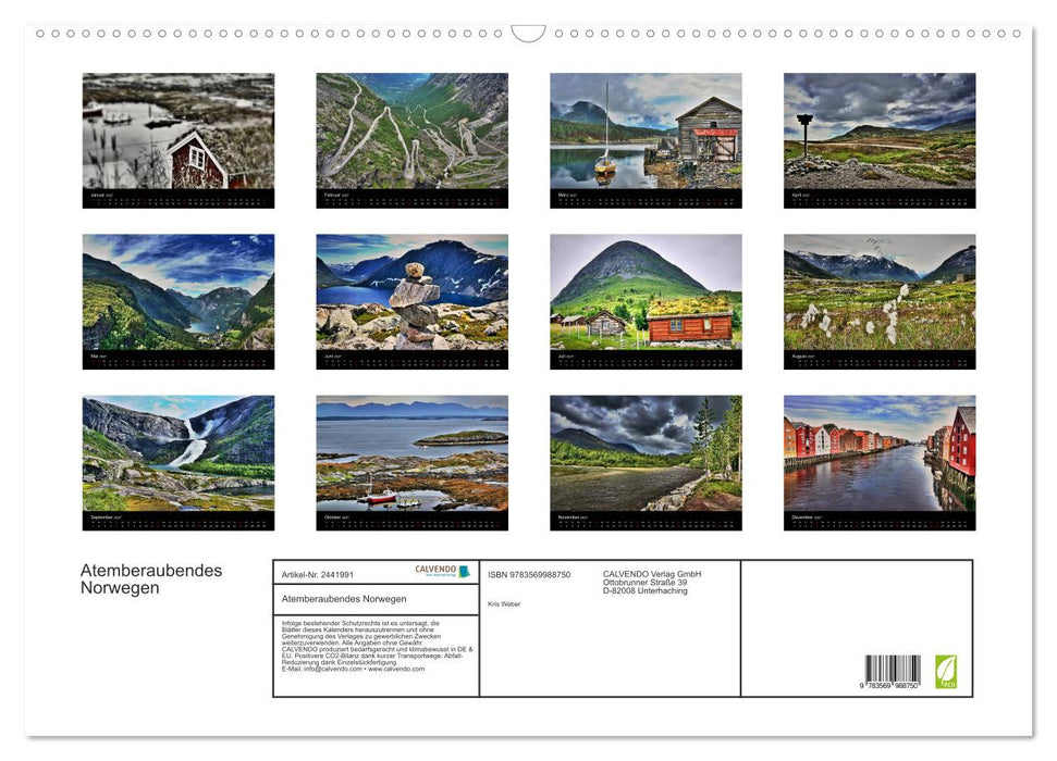 Atemberaubendes Norwegen (CALVENDO Wandkalender 2027)