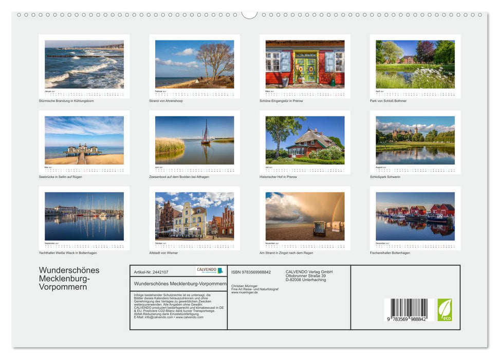 Wunderschönes Mecklenburg-Vorpommern (CALVENDO Premium Wandkalender 2027)