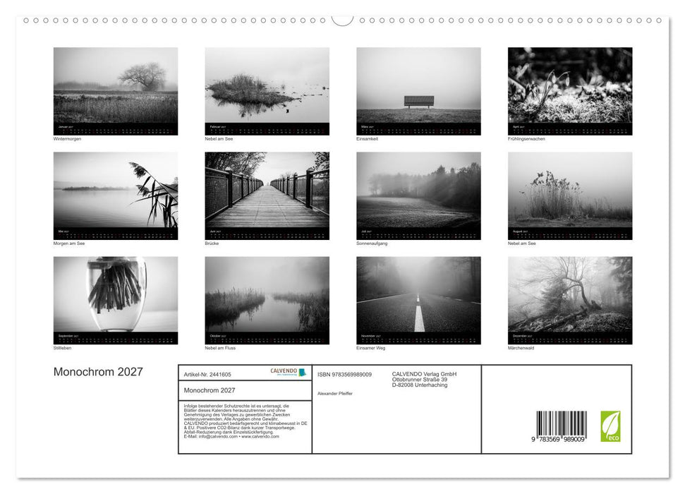 Monochrom 2027 (CALVENDO Premium Wandkalender 2027)