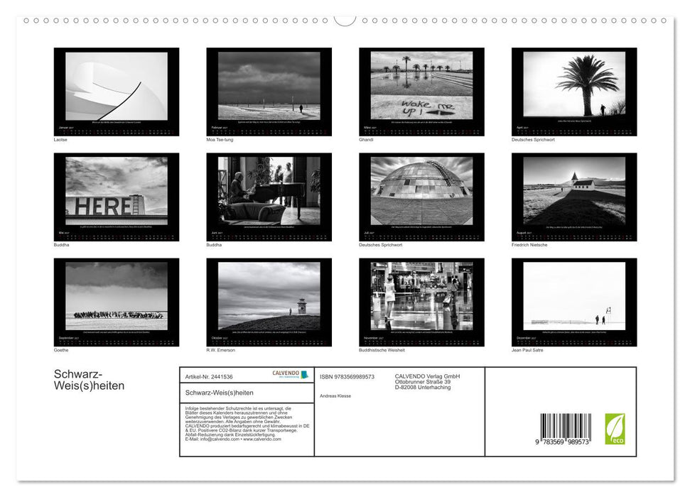 Schwarz-Weis(s)heiten (CALVENDO Premium Wandkalender 2027)