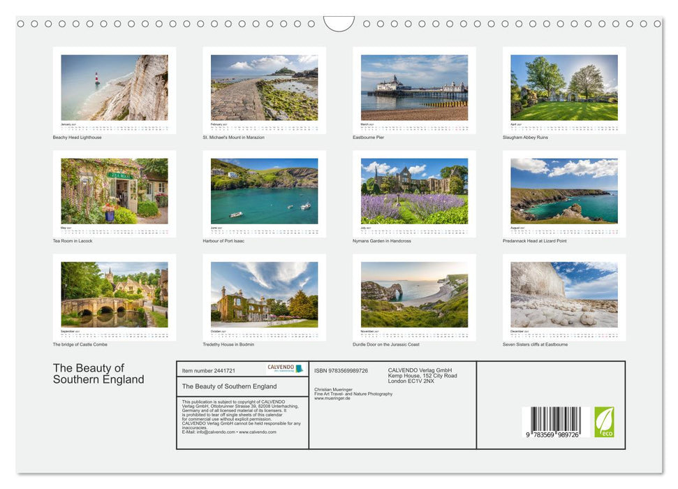 The Beauty of Southern England (CALVENDO Monthly Calendar 2027)
