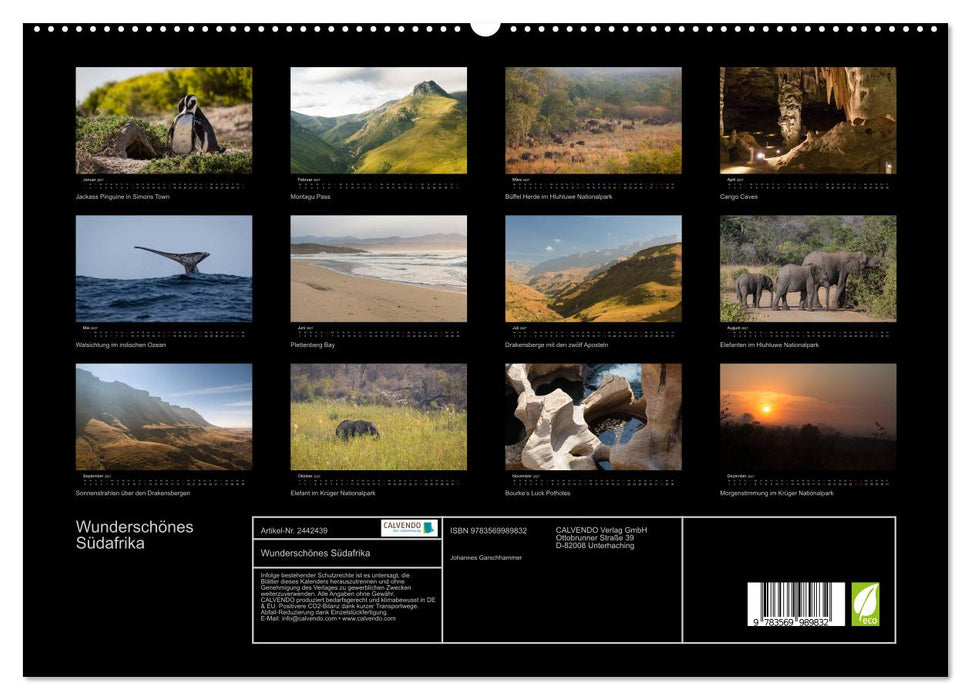 Wunderschönes Südafrika (CALVENDO Premium Wandkalender 2027)