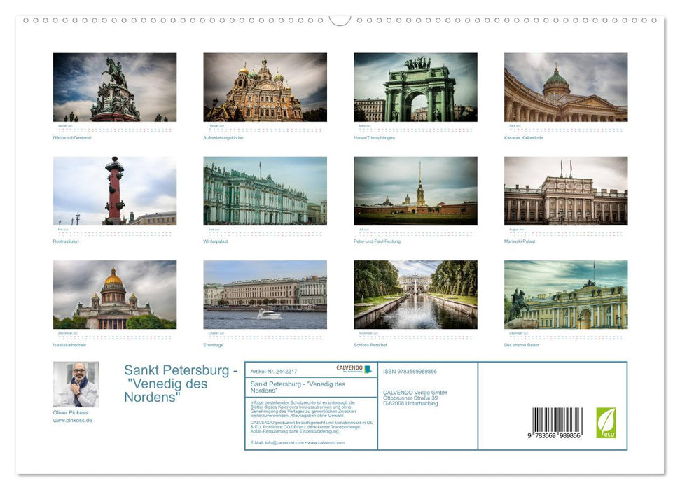 Sankt Petersburg - "Venedig des Nordens" (CALVENDO Premium Wandkalender 2027)