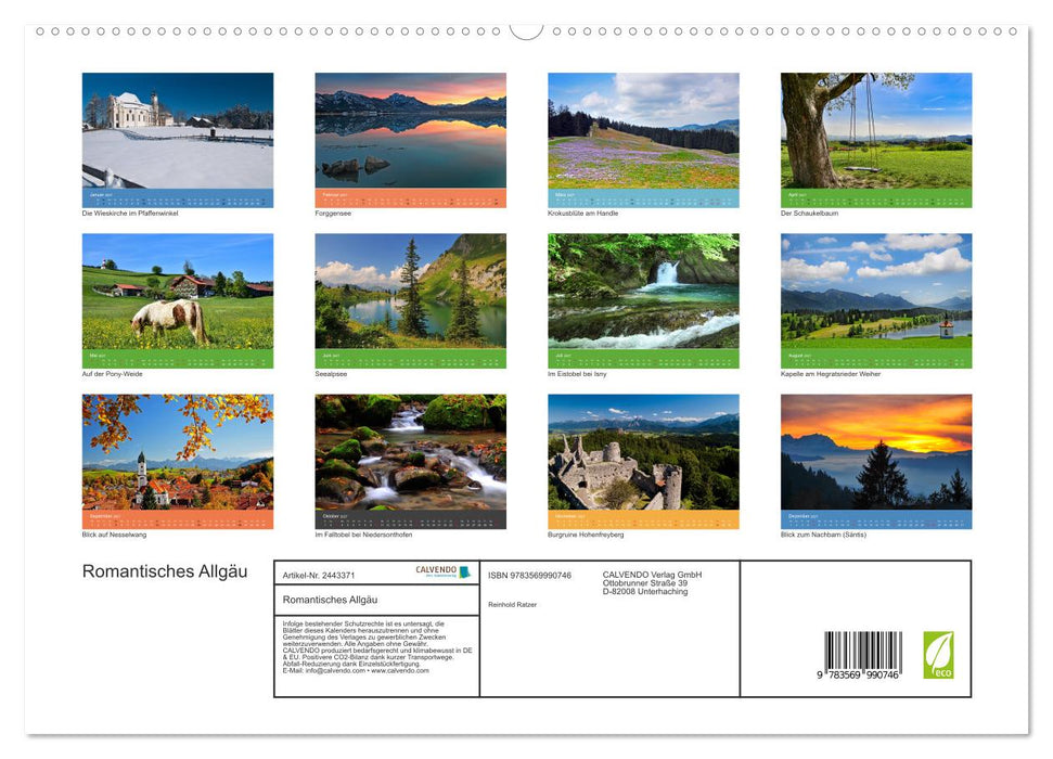 Romantisches Allgäu (CALVENDO Premium Wandkalender 2027)