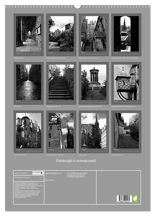 Edinburgh in schwarzweiß (CALVENDO Wandkalender 2027)