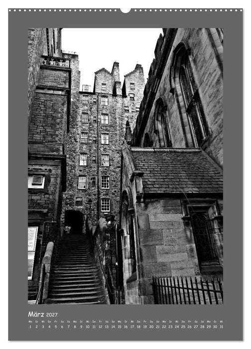 Edinburgh in schwarzweiß (CALVENDO Wandkalender 2027)