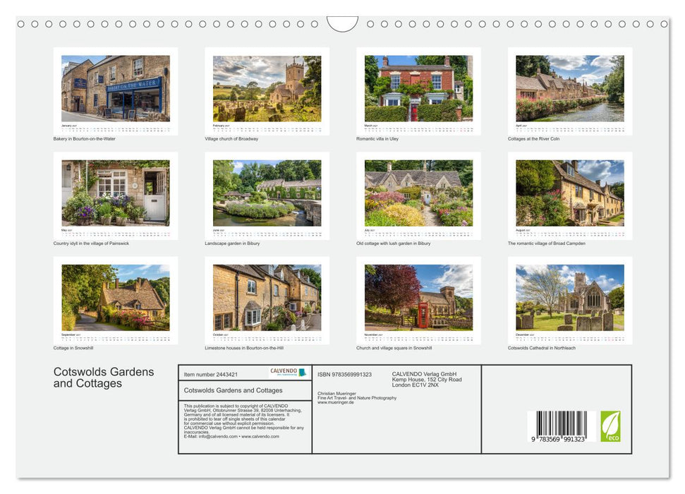 Cotswolds Gardens and Cottages (CALVENDO Monthly Calendar 2027)