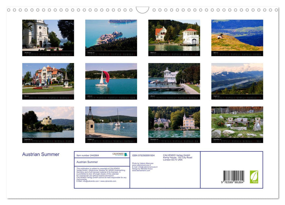 Austrian Summer (CALVENDO Monthly Calendar 2027)