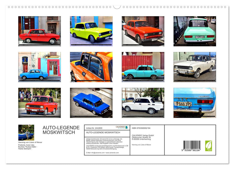 AUTO-LEGENDE MOSKWITSCH (CALVENDO Premium Wandkalender 2027)