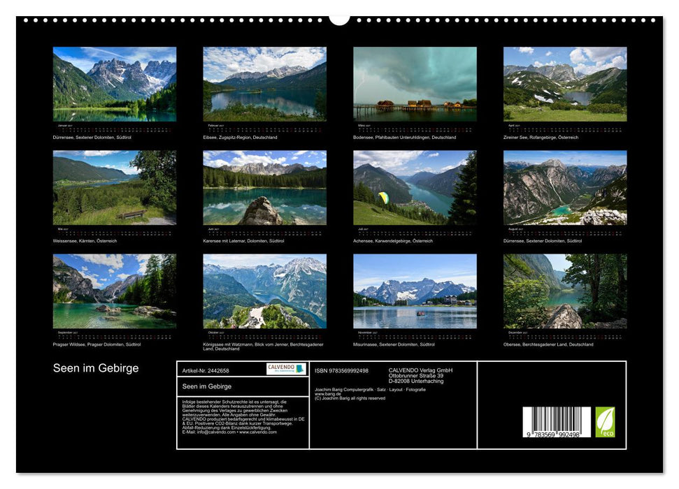 Seen im Gebirge (CALVENDO Premium Wandkalender 2027)