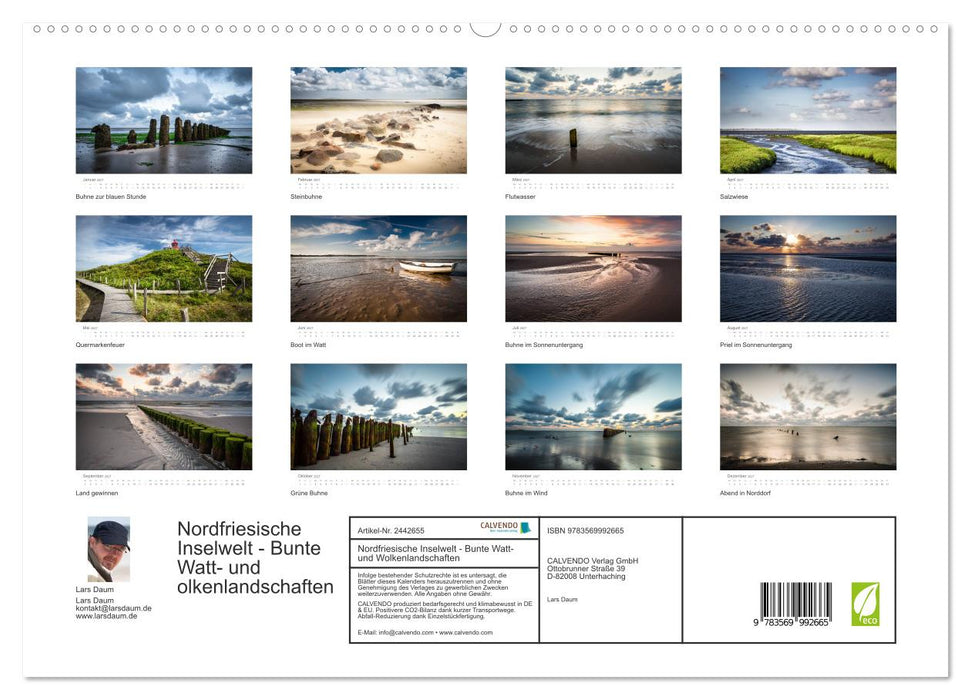 Nordfriesische Inselwelt - Bunte Watt- und Wolkenlandschaften (CALVENDO Premium Wandkalender 2027)