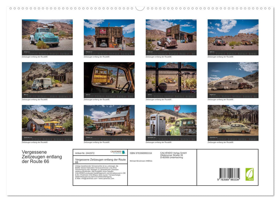 Vergessene Zeitzeugen entlang der Route 66 (CALVENDO Premium Wandkalender 2027)