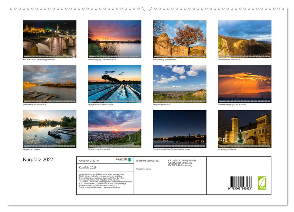 Kurpfalz 2027 (CALVENDO Premium Wandkalender 2027)