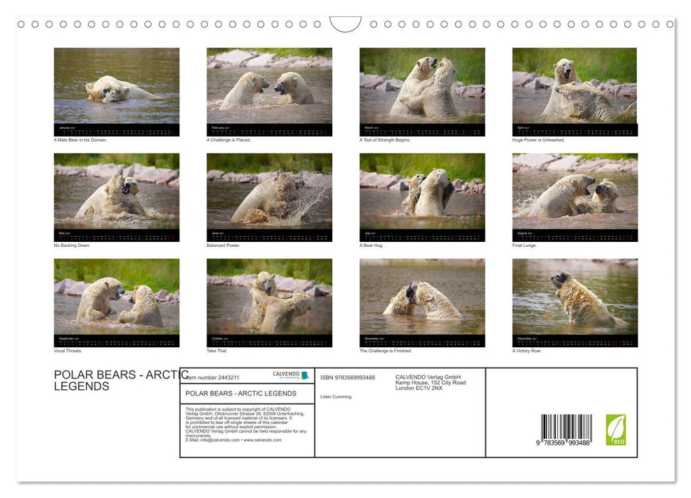 POLAR BEARS - ARCTIC LEGENDS (CALVENDO Monthly Calendar 2027)