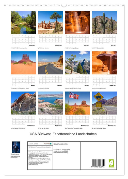 USA Südwest Facettenreiche Landschaften (CALVENDO Premium Wandkalender 2027)