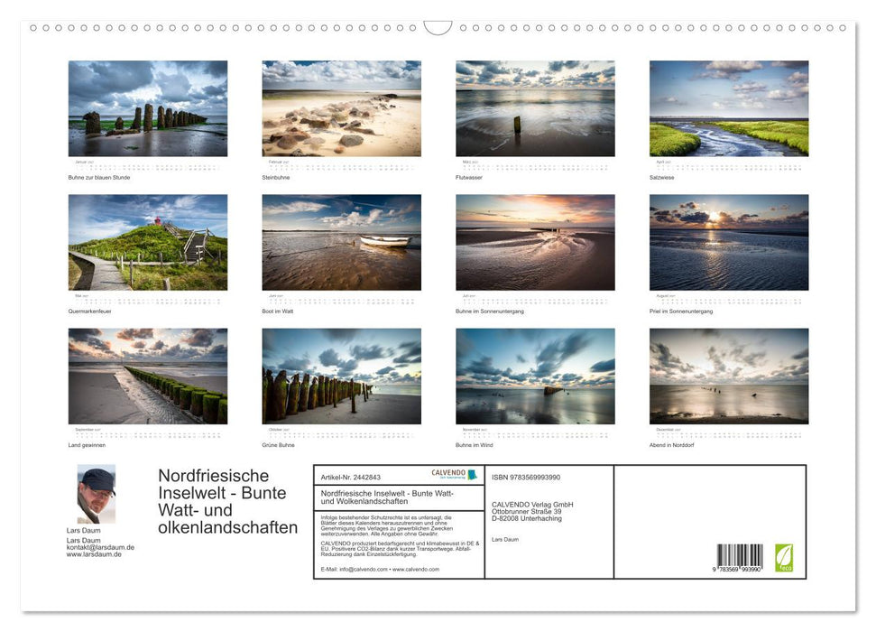 Nordfriesische Inselwelt - Bunte Watt- und Wolkenlandschaften (CALVENDO Wandkalender 2027)