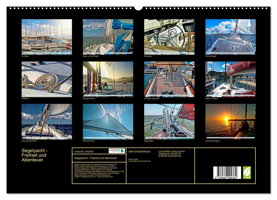 Segelyacht - Freiheit und Abenteuer (CALVENDO Premium Wandkalender 2027)