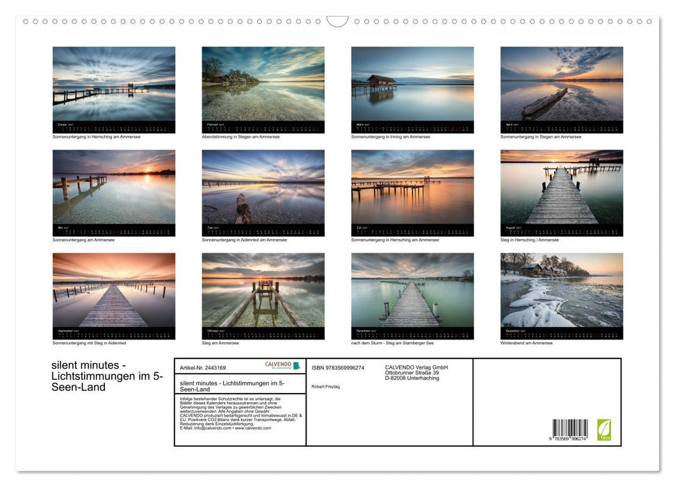 silent minutes - Lichtstimmungen im 5-Seen-Land (CALVENDO Wandkalender 2027)