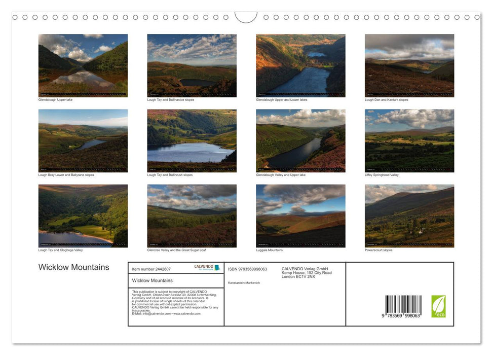 Wicklow Mountains (CALVENDO Monthly Calendar 2027)