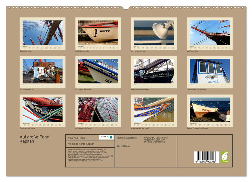 Auf große Fahrt, Kapitän (CALVENDO Premium Wandkalender 2027)