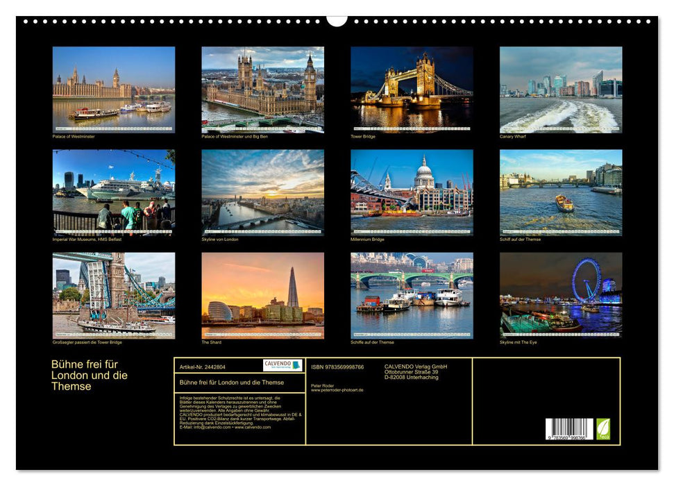 Bühne frei für London und die Themse (CALVENDO Wandkalender 2027)