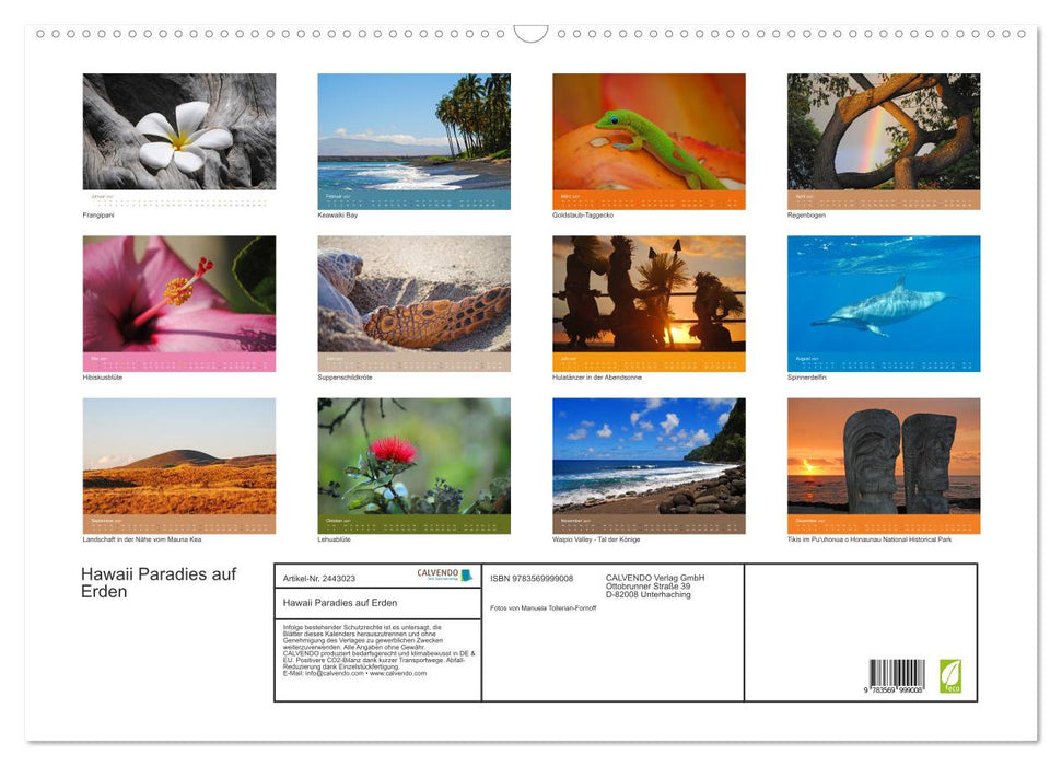 Hawaii Paradies auf Erden (CALVENDO Wandkalender 2027)