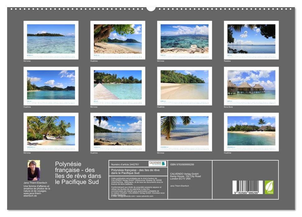 Polynésie française - des îles de rêve dans le Pacifique Sud (CALVENDO Calendrier supérieur 2027)
