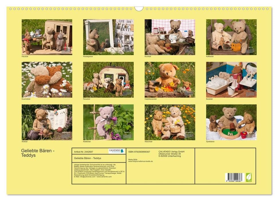 Geliebte Bären - Teddys (CALVENDO Wandkalender 2027)