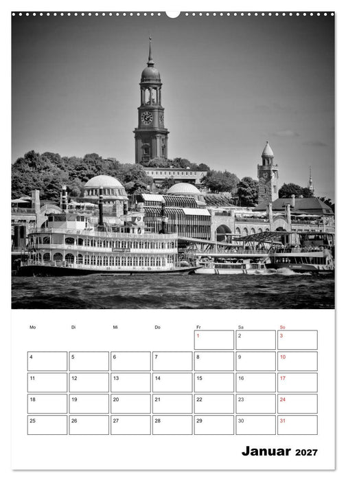 HAMBURG Monochrome Ansichten (CALVENDO Premium Wandkalender 2027)