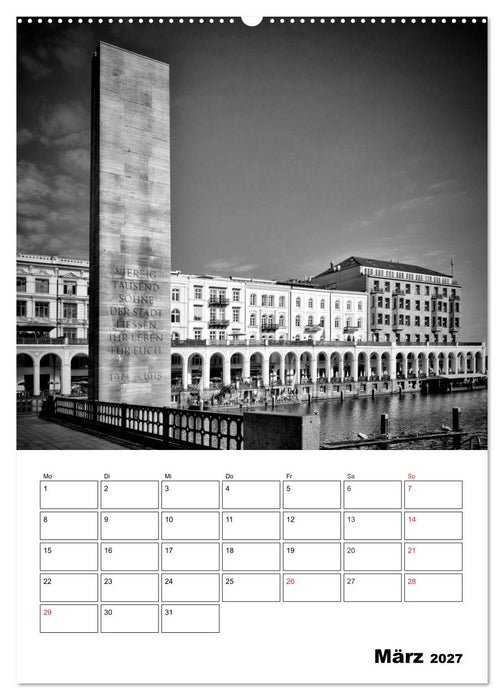 HAMBURG Monochrome Ansichten (CALVENDO Premium Wandkalender 2027)