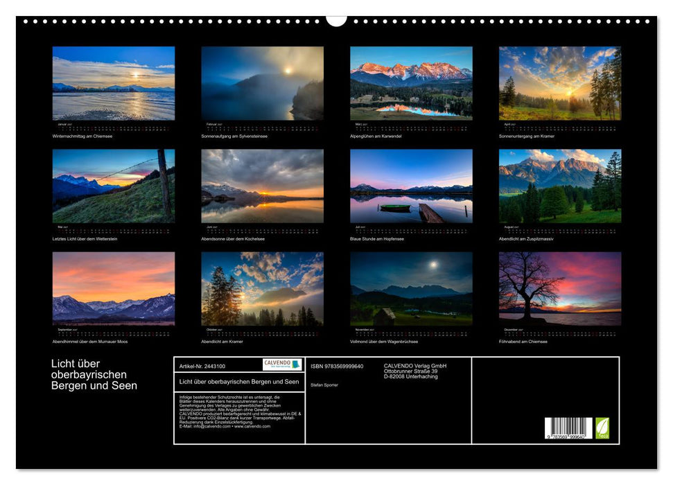 Licht über oberbayrischen Bergen und Seen (CALVENDO Wandkalender 2027)