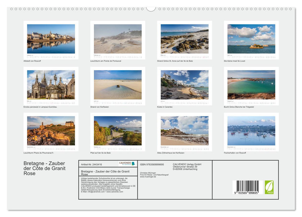 Bretagne - Zauber der Côte de Granit Rose (CALVENDO Premium Wandkalender 2027)